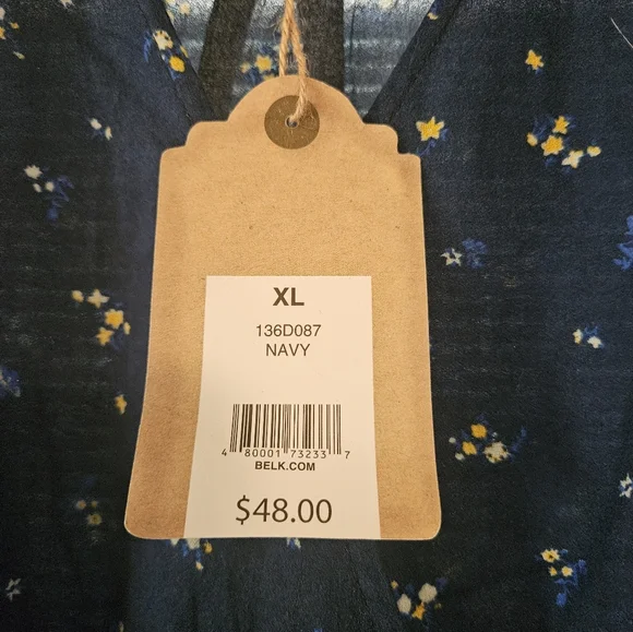 True Craft Navy XL Blue Floral Sleeveless Dress - Picture 5 of 7